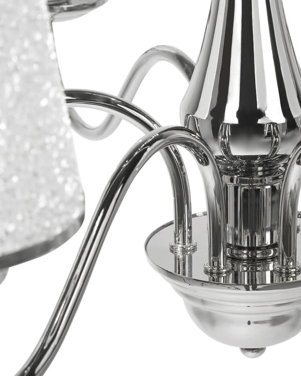 Hengende Lampe Pendel Sølv Metall Belysning 6 Lys Klassisk Stil