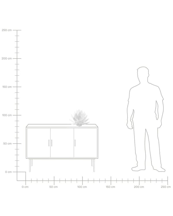 Bordlampe hvit plast 30H cm dekorativ blomsterformet minimalistisk