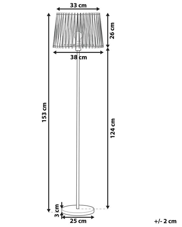 Gulvlampe Lys Treskjerm med sølvsokkel MDF og metall 153 cm Stående lys