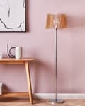 Miniatyrbilde 4 av 11: Gulvlampe Lys Treskjerm med sølvsokkel MDF og metall 153 cm Stående lys