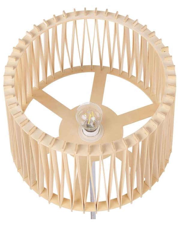 Gulvlampe Lys Treskjerm med sølvsokkel MDF og metall 153 cm Stående lys