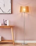 Miniatyrbilde 2 av 11: Gulvlampe Lys Treskjerm med sølvsokkel MDF og metall 153 cm Stående lys