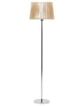 Miniatyrbilde 1 av 11: Gulvlampe Lys Treskjerm med sølvsokkel MDF og metall 153 cm Stående lys