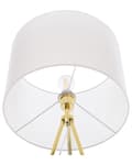 Miniatyrbilde 7 av 11: Gulvlampe Gull Metall 148 cm Tripod Stativ Hvit Stoff Trommeskjerm