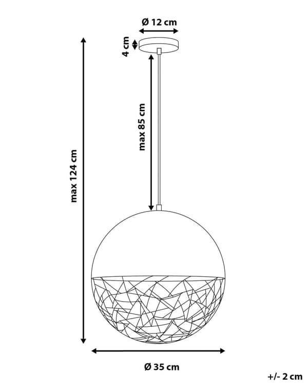 1-lampes globependel svart lampe rammeverk Modern