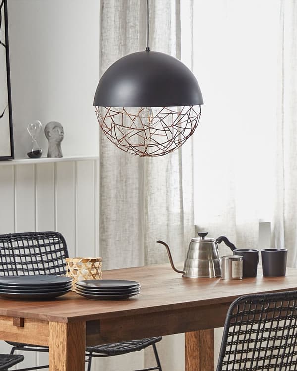 1-lampes globependel svart lampe rammeverk Modern