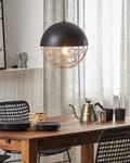 Miniatyrbilde 2 av 8: 1-lampes globependel svart lampe rammeverk Modern