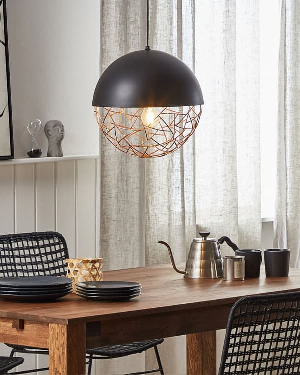 1-lampes globependel svart lampe rammeverk Modern