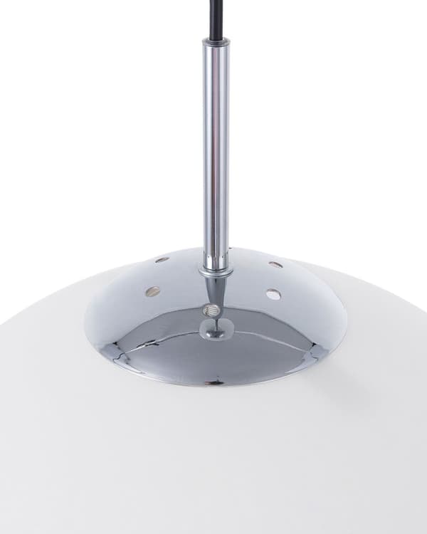 Pendellampe Hvit Sølv Glass ø 30 cm Globusform 1 lyskilde Moderne design Belysning
