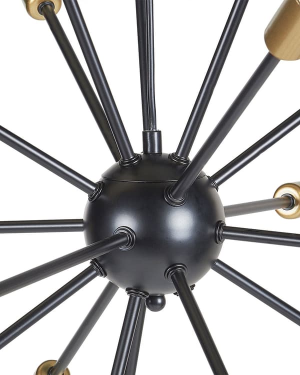 Taklampe 18 Lys Svart Metall Sputnik Glam