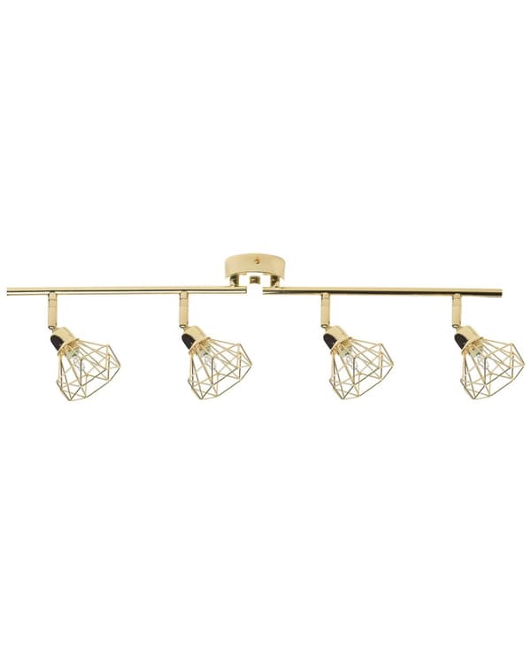 Taklampe Gull Metall 4 Lys Burskjermer Justerbare Armer Moderne