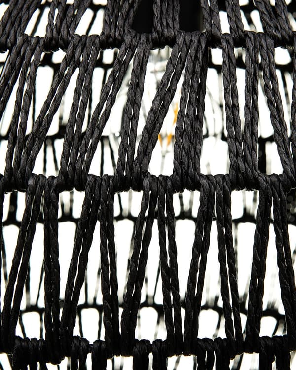 Taklampe Pendellampe Svart papirtau Flettet skjerm Rund Boho
