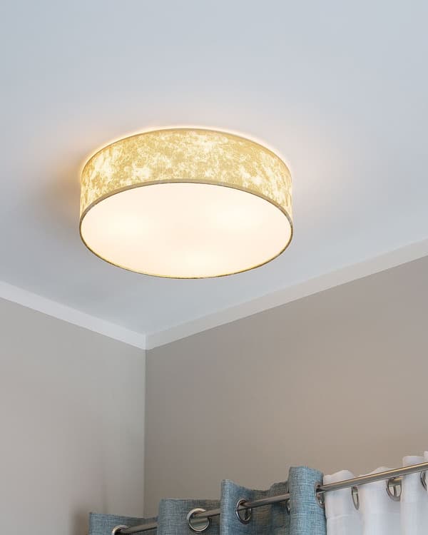 Gulvlampe gull polybomull ø 45 cm Boho