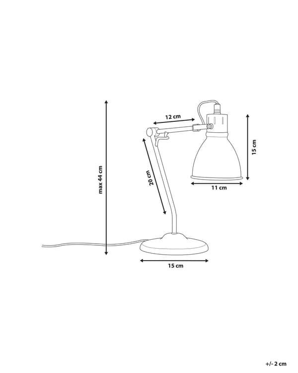 Bordlampe Messing Metall Justerbar Arm Leselampe Rund Skjerm Moderne Design