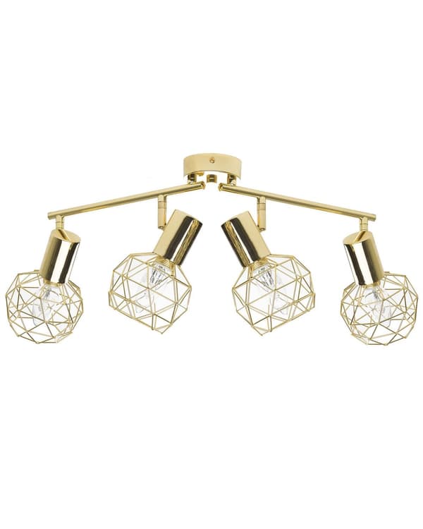 Taklampe Gull Metall 4 Lys Justerbare Armer Moderne Design