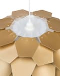 Miniatyrbilde 7 av 9: Pendellampe Gull Kuleformet Skjerm Furu Plast Taklampe