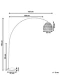 Miniatyrbilde 3 av 11: Gulvlampe Svart Metallbue 195 cm med Rottingskjerm