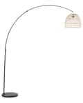 Miniatyrbilde 1 av 11: Gulvlampe Svart Metallbue 195 cm med Rottingskjerm