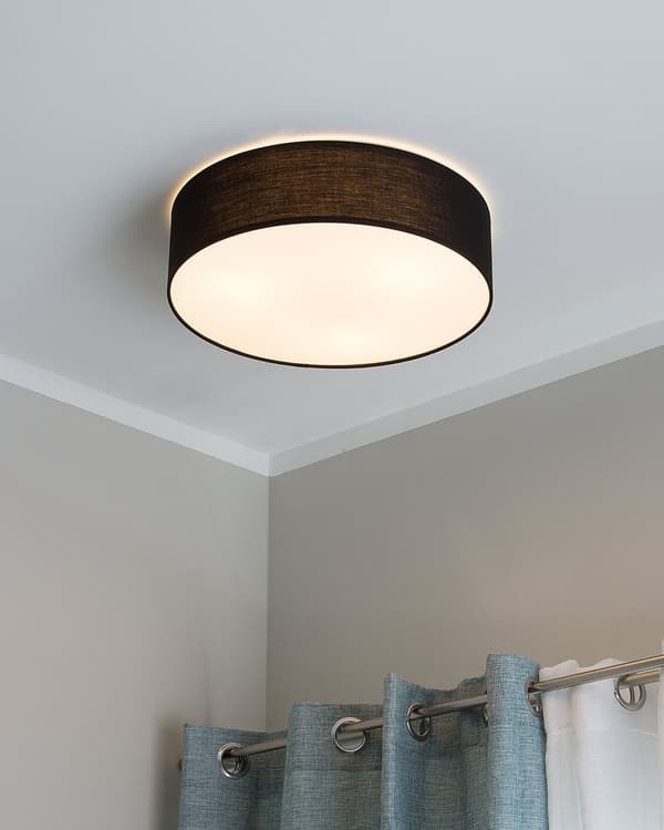 Gulvlampe svart polybomull ø 45 cm Boho