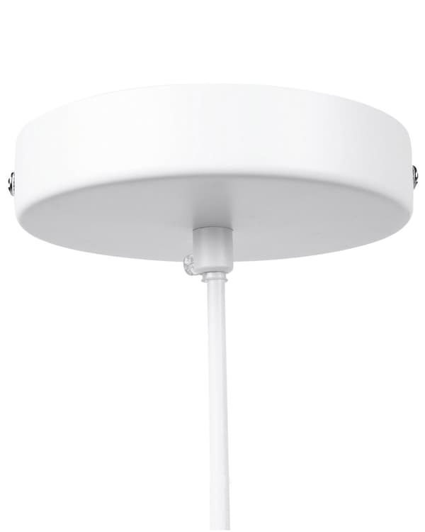 Taklampe Pendellampe Sandbeige papirtau Flettet skjerm Rund Boho