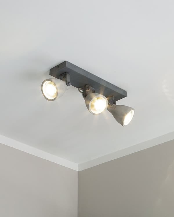 Vegglampe Grå Betong 3 lys Moderne Industrielt design