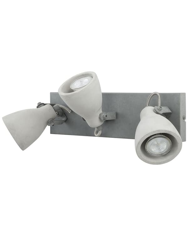 Vegglampe Grå Betong 3 lys Moderne Industrielt design