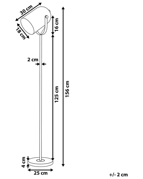 Gulvlampe Hvit Metall 156 cm Spotlight skjerm Justerbar Industriell Hjemmekontor