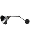 Miniatyrbilde 6 av 10: Sett med 2 vegglamper Svart Metall Justerbar arm Industrielt design