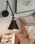 Miniatyrbilde 2 av 10: Sett med 2 vegglamper Svart Metall Justerbar arm Industrielt design