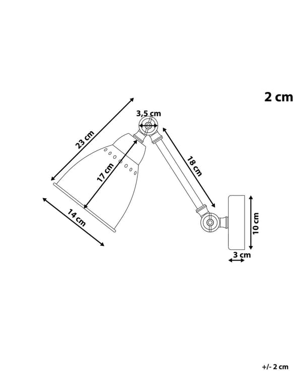 Sett med 2 Vegglamper Grafittgrå Metall Liten Leselampe Moderne Design