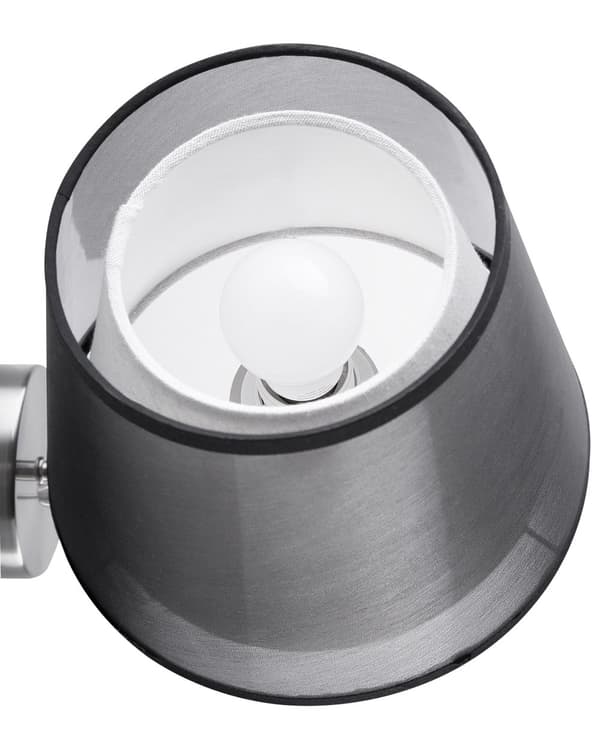 Vegglampe Grå Svart Metall Stoff 28 cm Klokkeskjerm Moderne