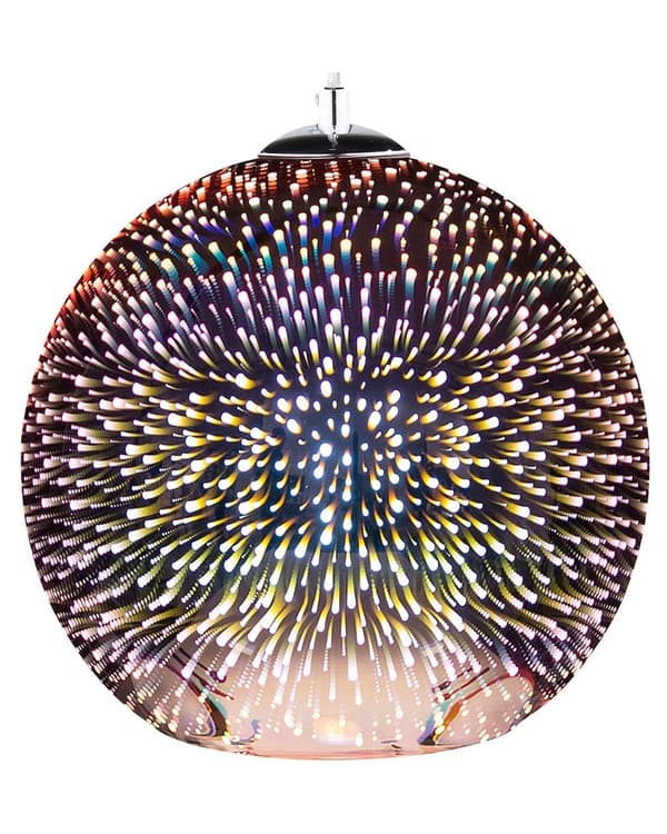 Takpendellampe i kobberglass Reflekterende kuleformet lampeskjerm Infinity lyseffekt Starburst Industriell
