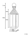 Miniatyrbilde 3 av 9: Lanterne Sølv Rustfritt stål Metall H 40 cm Lysholder til stearinlys Dekorativ