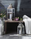 Miniatyrbilde 2 av 9: Lanterne Sølv Rustfritt stål Metall H 40 cm Lysholder til stearinlys Dekorativ
