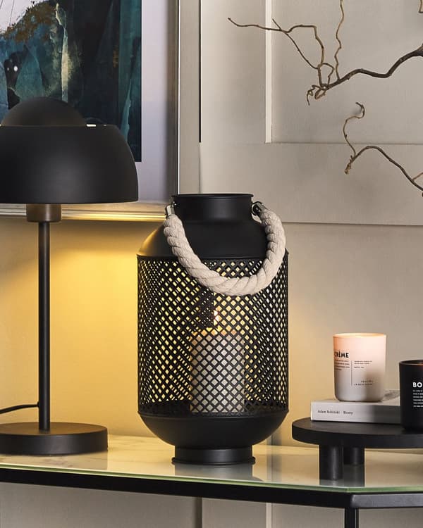 Lanterne svart metall marokkansk stil moderne