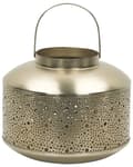 Miniatyrbilde 4 av 6: Lanterne Gull Jern H 22 cm Med hull Lysholder Vintage Glam