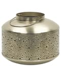 Miniatyrbilde 1 av 6: Lanterne Gull Jern H 22 cm Med hull Lysholder Vintage Glam