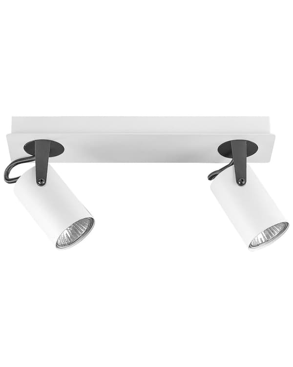 Taklampe Hvit Metall 2 Lysskjermer Justerbar Lys Moderne