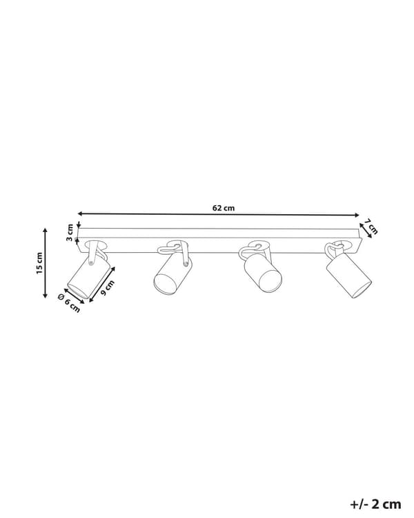 Taklampe Svart Hvit Metall 4 Lysskjermer Justerbar Lys Moderne