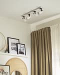 Miniatyrbilde 4 av 9: Taklampe Svart Hvit Metall 4 Lysskjermer Justerbar Lys Moderne