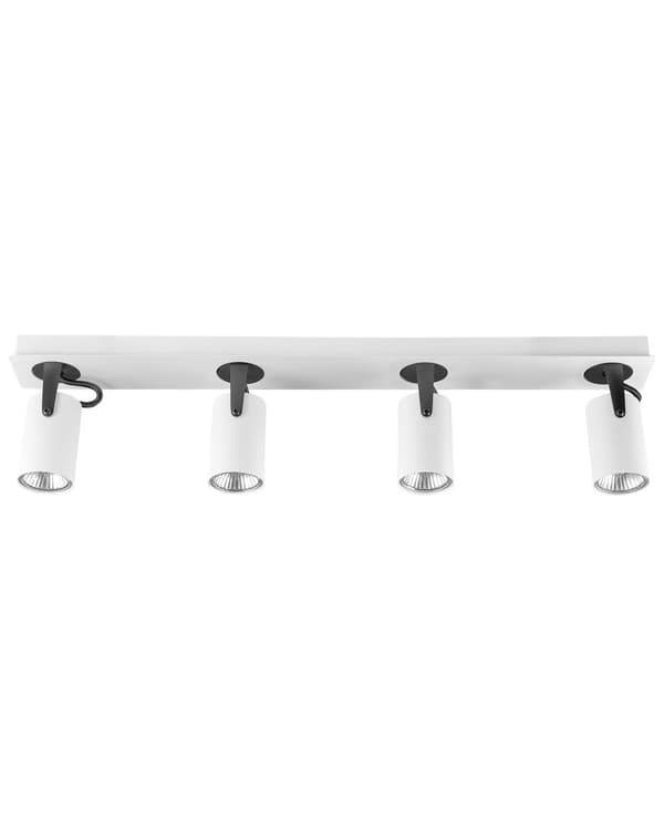 Taklampe Svart Hvit Metall 4 Lysskjermer Justerbar Lys Moderne