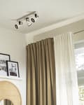 Miniatyrbilde 4 av 9: Taklampe med 3 spotter Hvit Kobber Metall Svingarm Spotskinne Kjegleformet Moderne