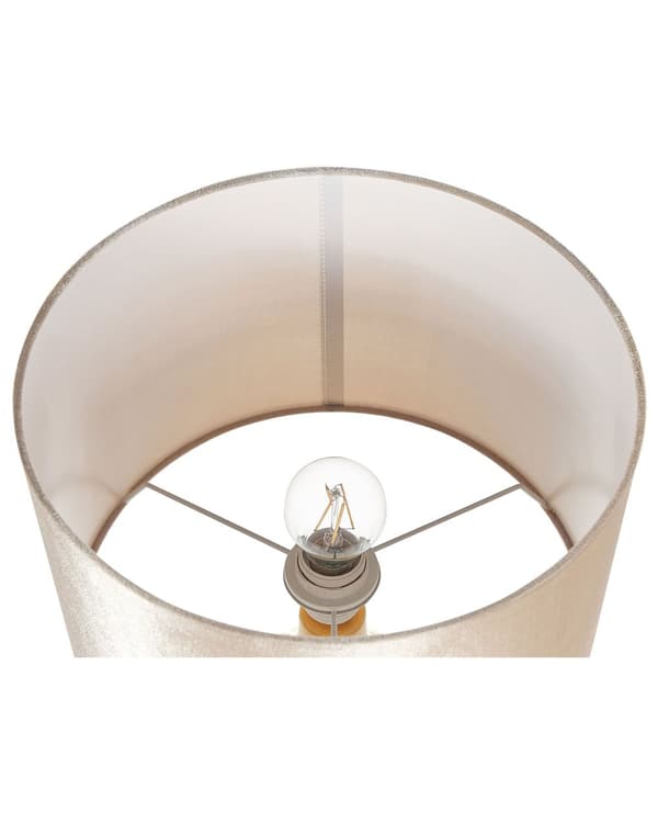 Bordlampe Gul Keramikk 54 cm Retro Nattlysskjerm Preget blank Soverom Stue