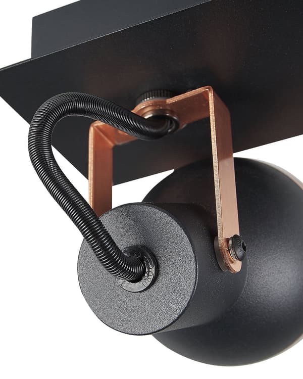 Taklampe med 3 spotter Svart Kobber Metall Svingarm Spotskinne Kjegleformet Moderne