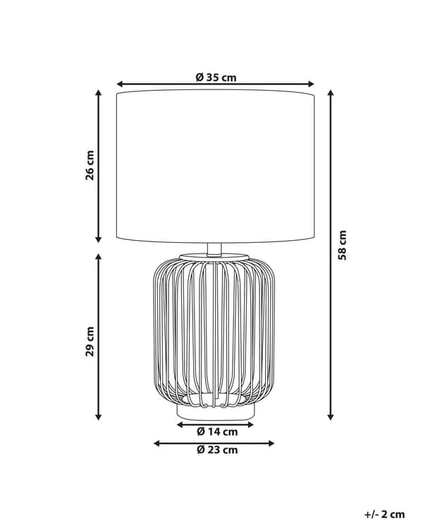 Bordlampe metall gull lampefot belysning soverom stue