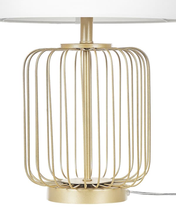 Bordlampe metall gull lampefot belysning soverom stue