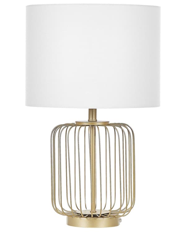 Bordlampe metall gull lampefot belysning soverom stue