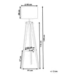 Miniatyrbilde 3 av 11: Stativ Gulvlampe Hvit Rund Lys Tre 148 cm Moderne