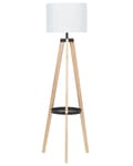 Miniatyrbilde 1 av 11: Stativ Gulvlampe Hvit Rund Lys Tre 148 cm Moderne