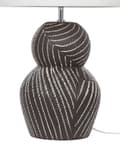 Miniatyrbilde 7 av 11: Bordlampe Sort Keramisk Sokkel 63 cm Hvit Stoffskjerm Klassisk Nattbordlampe